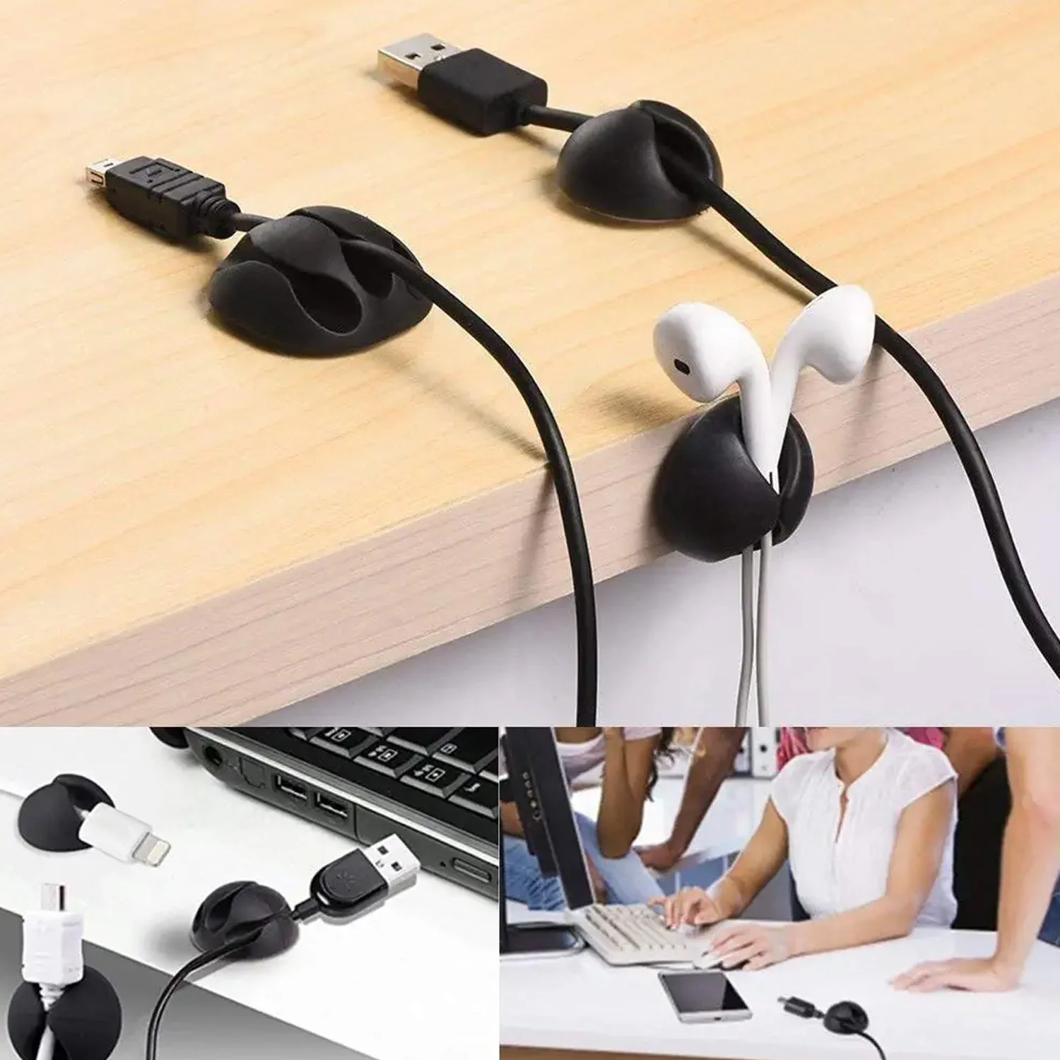 Multi-Purpose Cable Clips and Wire Organizer for Desk and Table - Image 5