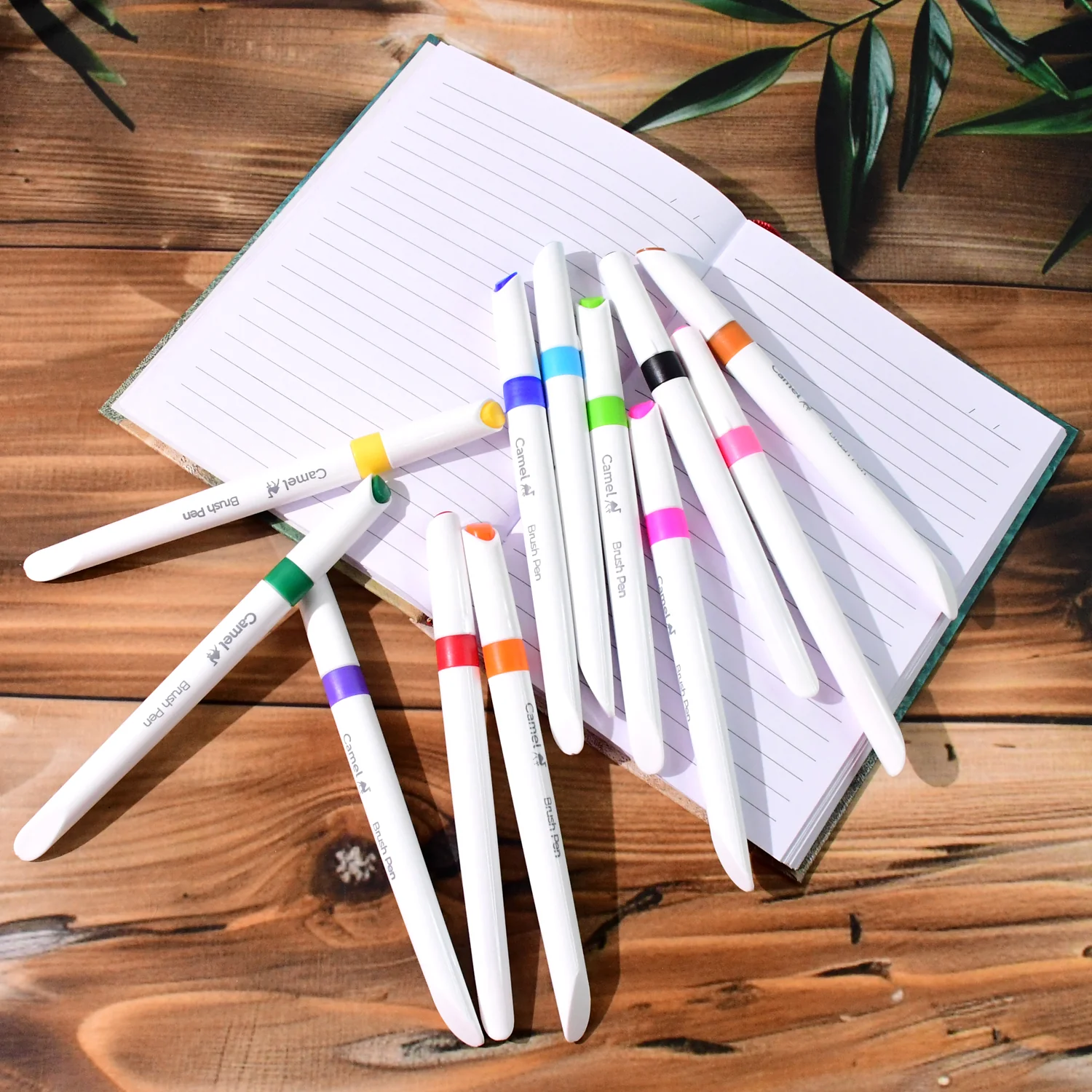 Camel Brush Pens – 12 Vibrant Shades (Flexible Tip for Watercolor, Lettering) - Image 3