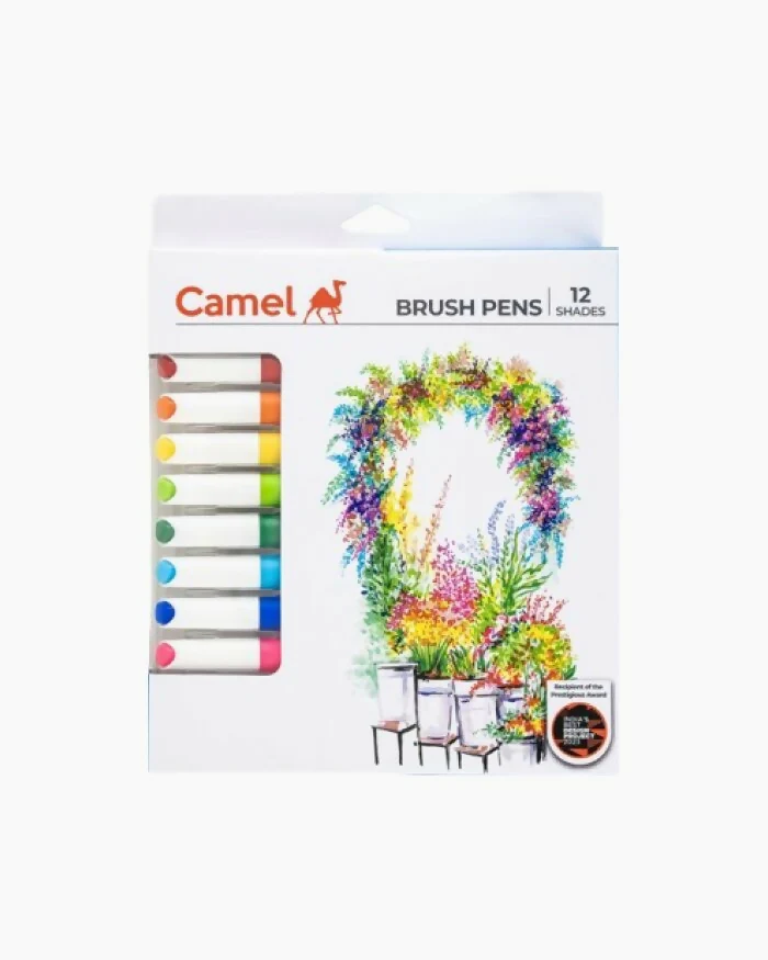 Camel Brush Pens – 12 Vibrant Shades (Flexible Tip for Watercolor, Lettering) - Image 7