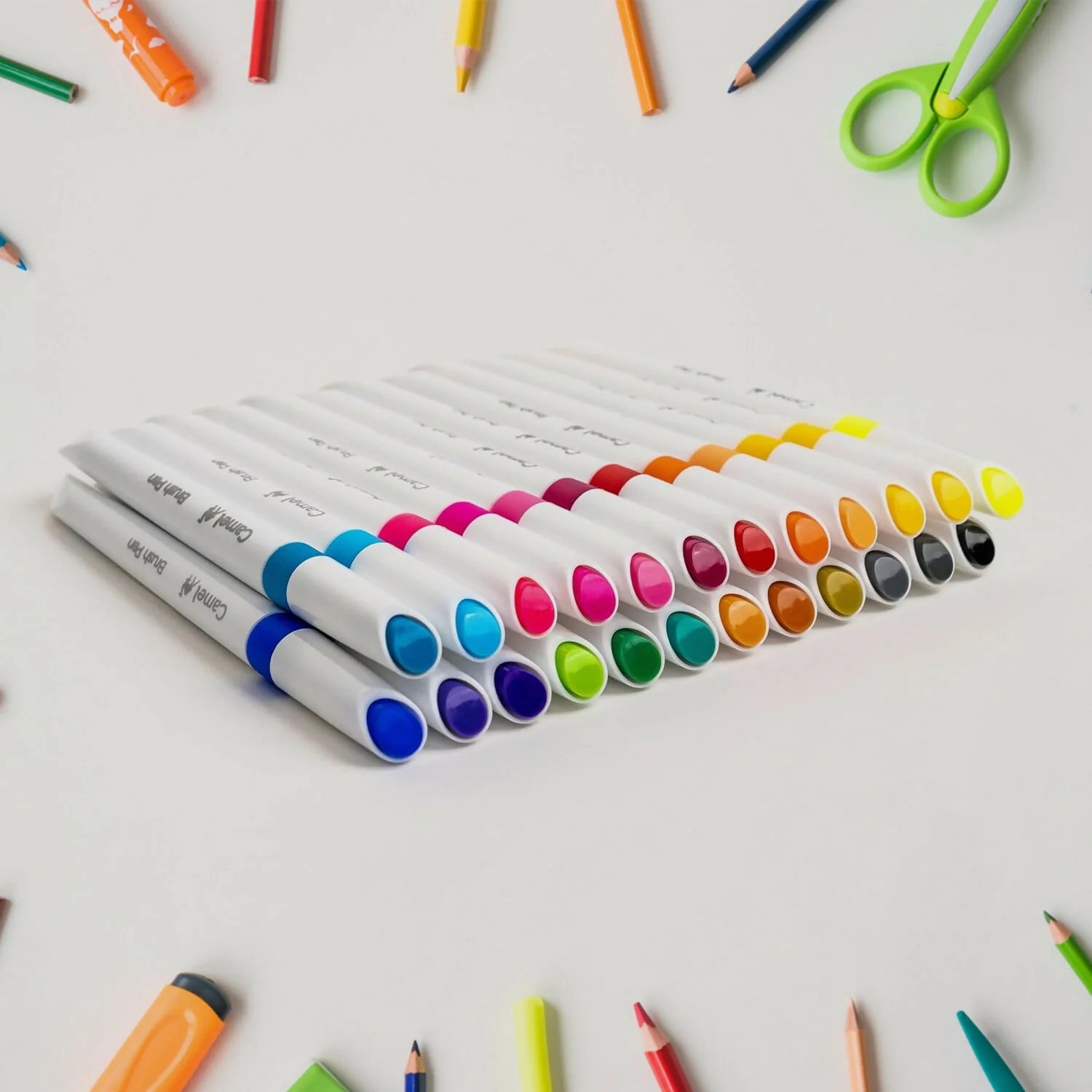 Camel Brush Pens – 24 Vibrant Shades (Flexible Tip for Watercolor, Lettering) - Image 4