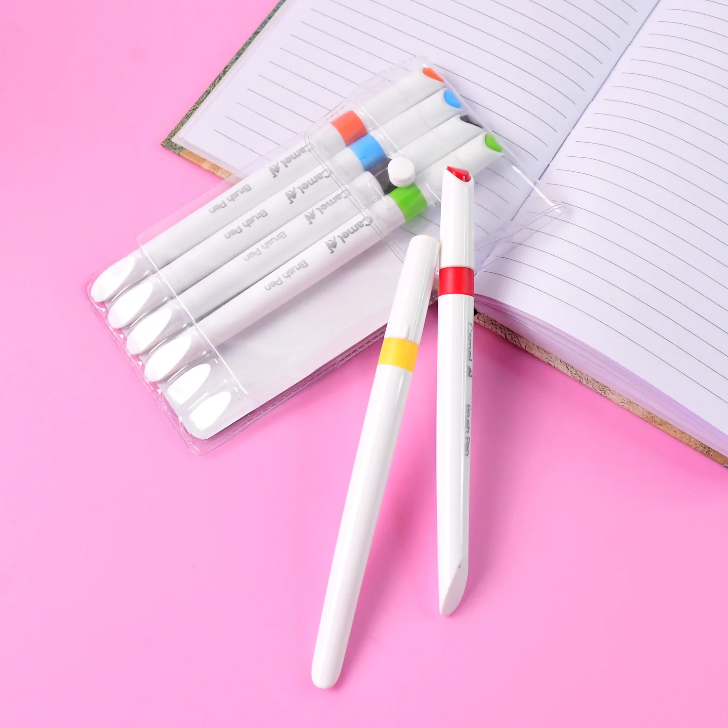 Camel Brush Pens – 6 Vibrant Shades (Flexible Tip for Watercolor, Lettering & Sketching) - Image 2