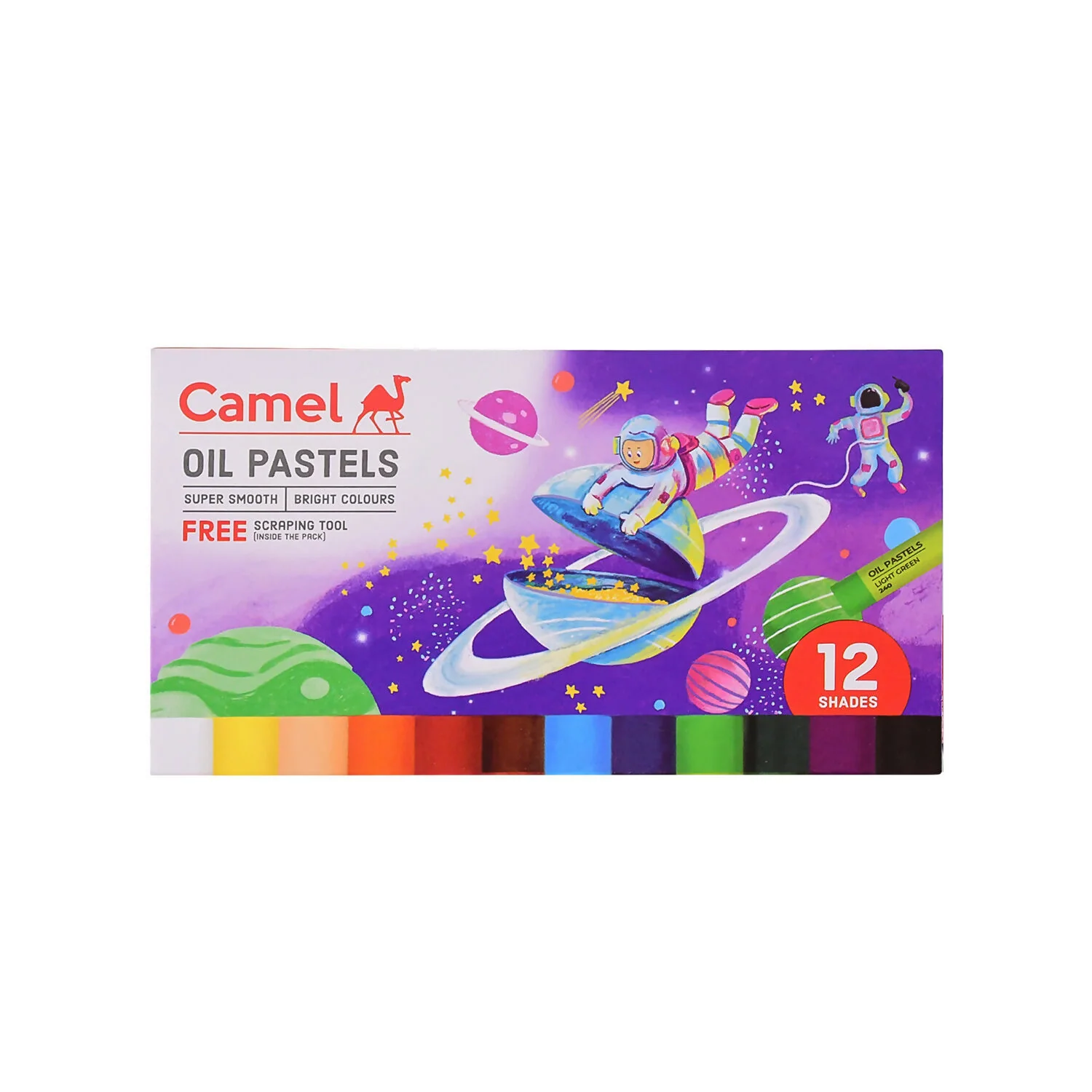 Camel Oil Pastels 12 Assorted Shades with Free Scraping Tool - Image 5