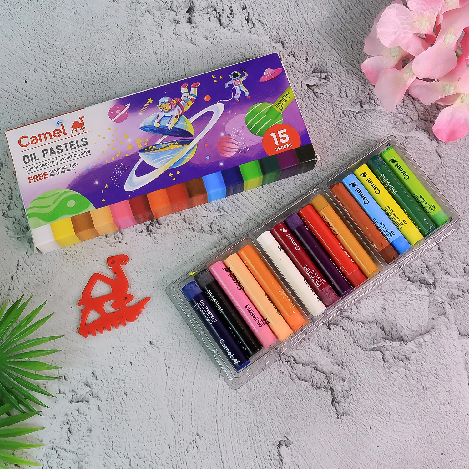 Camel Oil Pastels – 15 Rich & Smooth Shades with Free Scraping Tool - Image 3