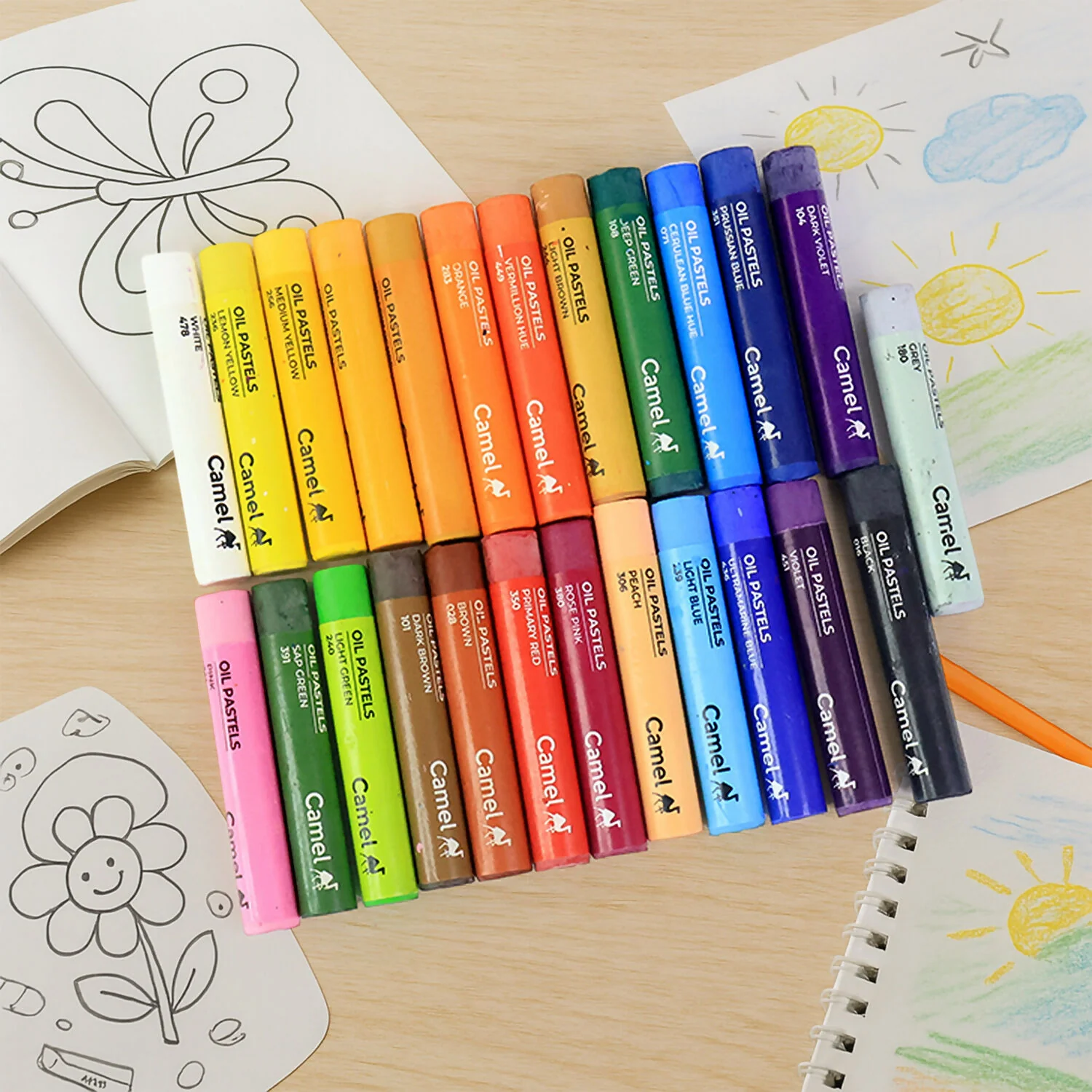 Camel Oil Pastels 25 Assorted Shades with Free Scraping Tool - Image 2