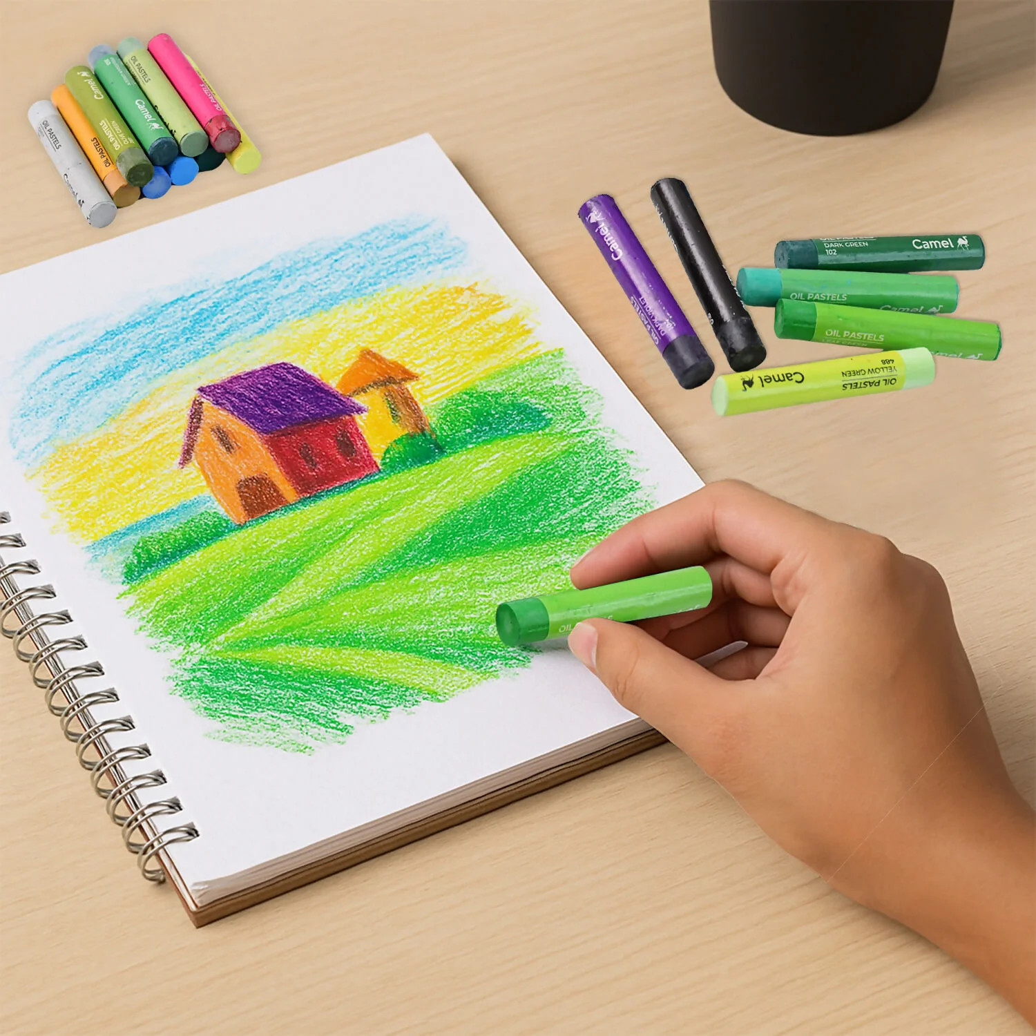 Camel Oil Pastels 50 Assorted Shades with Free Scraping Tool - Image 4