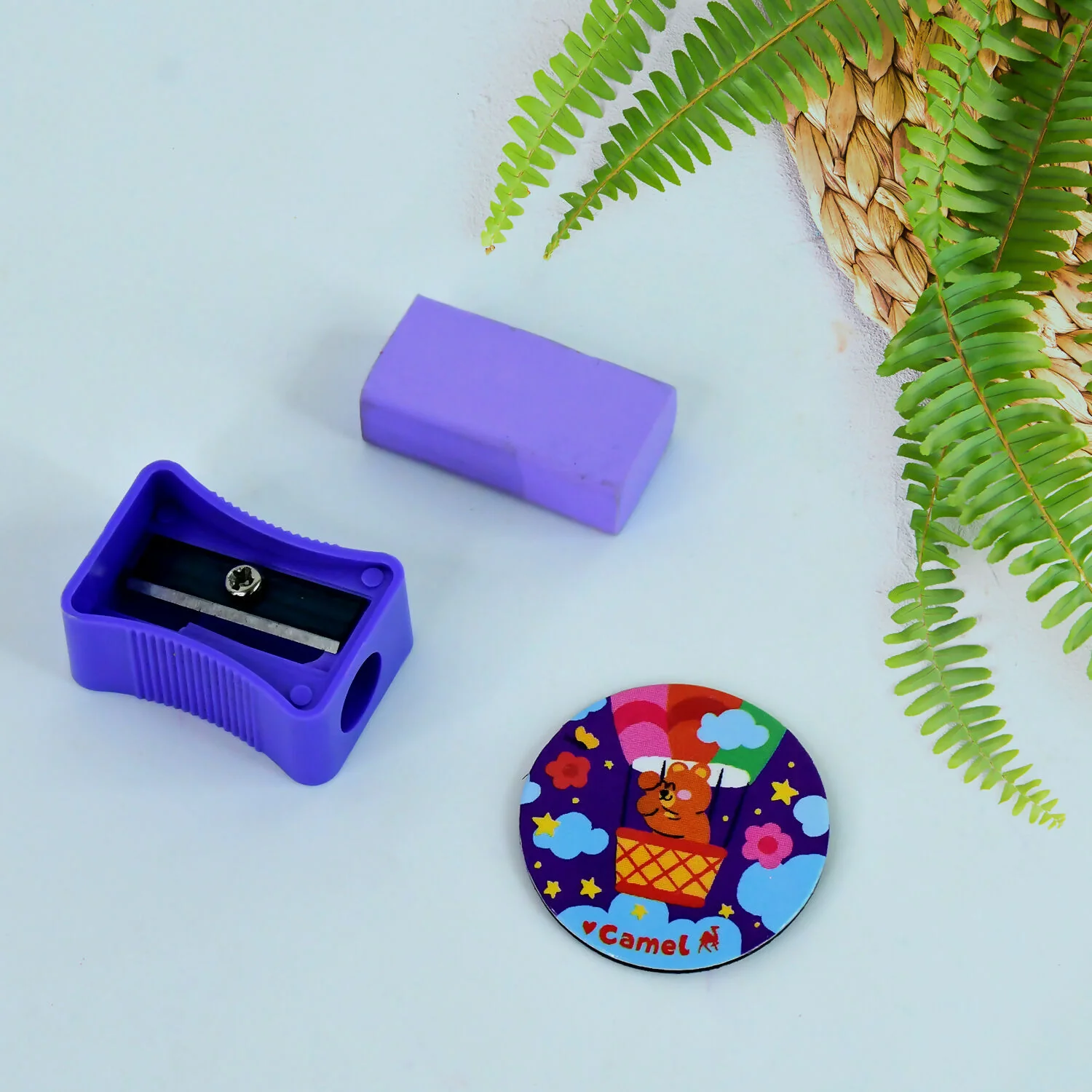 Camel Plastic Crayons Pack with Free Eraser and Sharpener - 13 Shades - Image 2