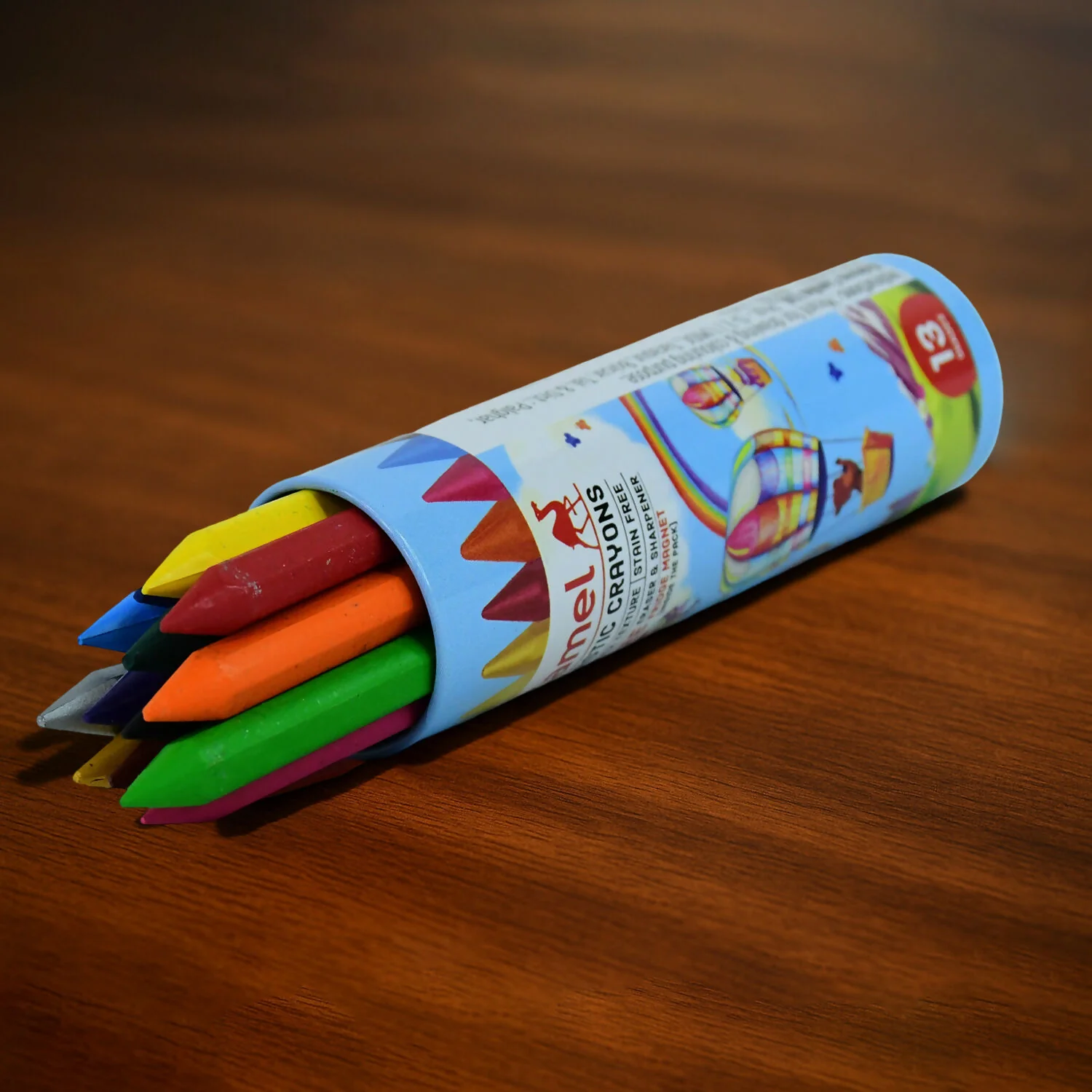 Camel Plastic Crayons Pack with Free Eraser and Sharpener - 13 Shades - Image 3