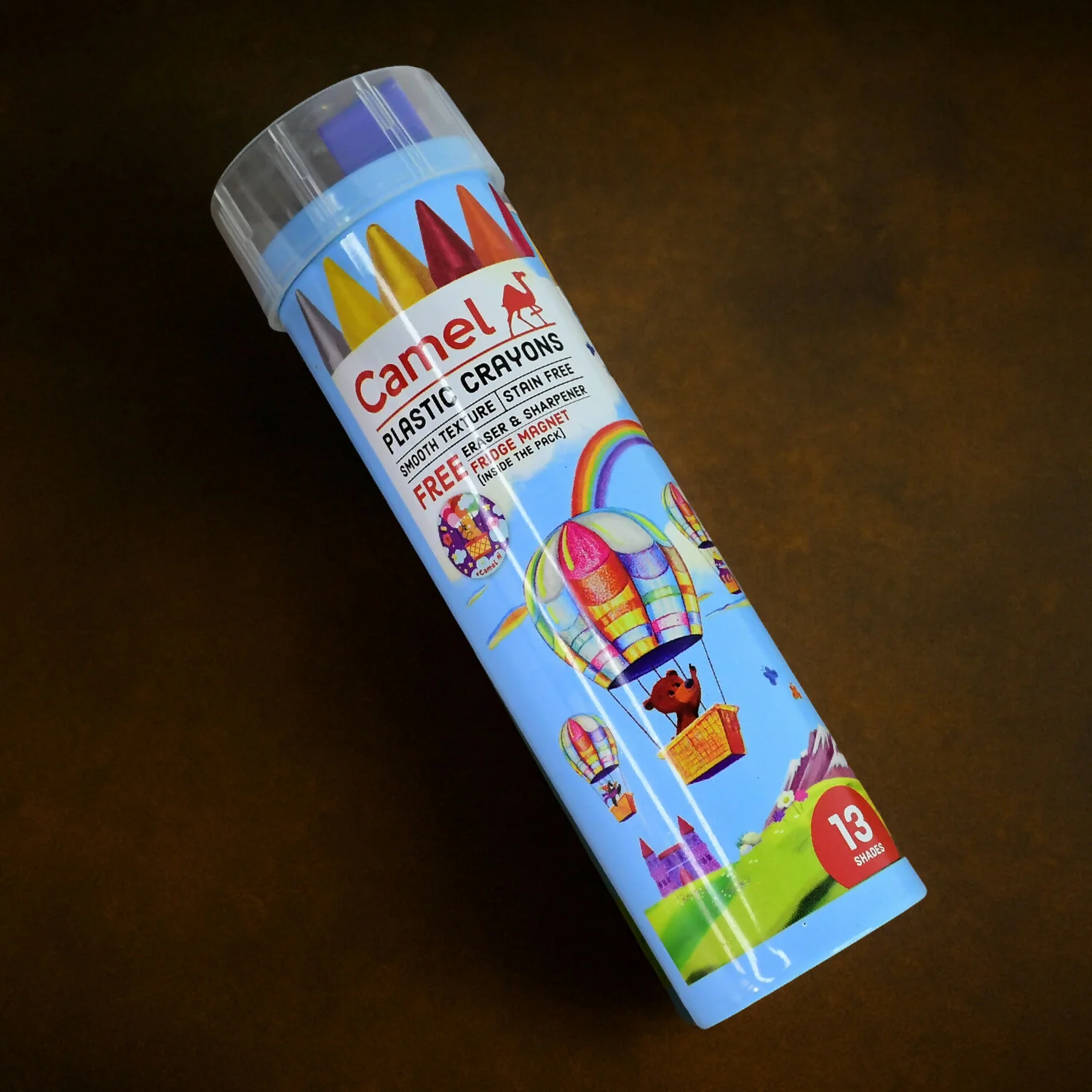Camel Plastic Crayons Pack with Free Eraser and Sharpener - 13 Shades - Image 5