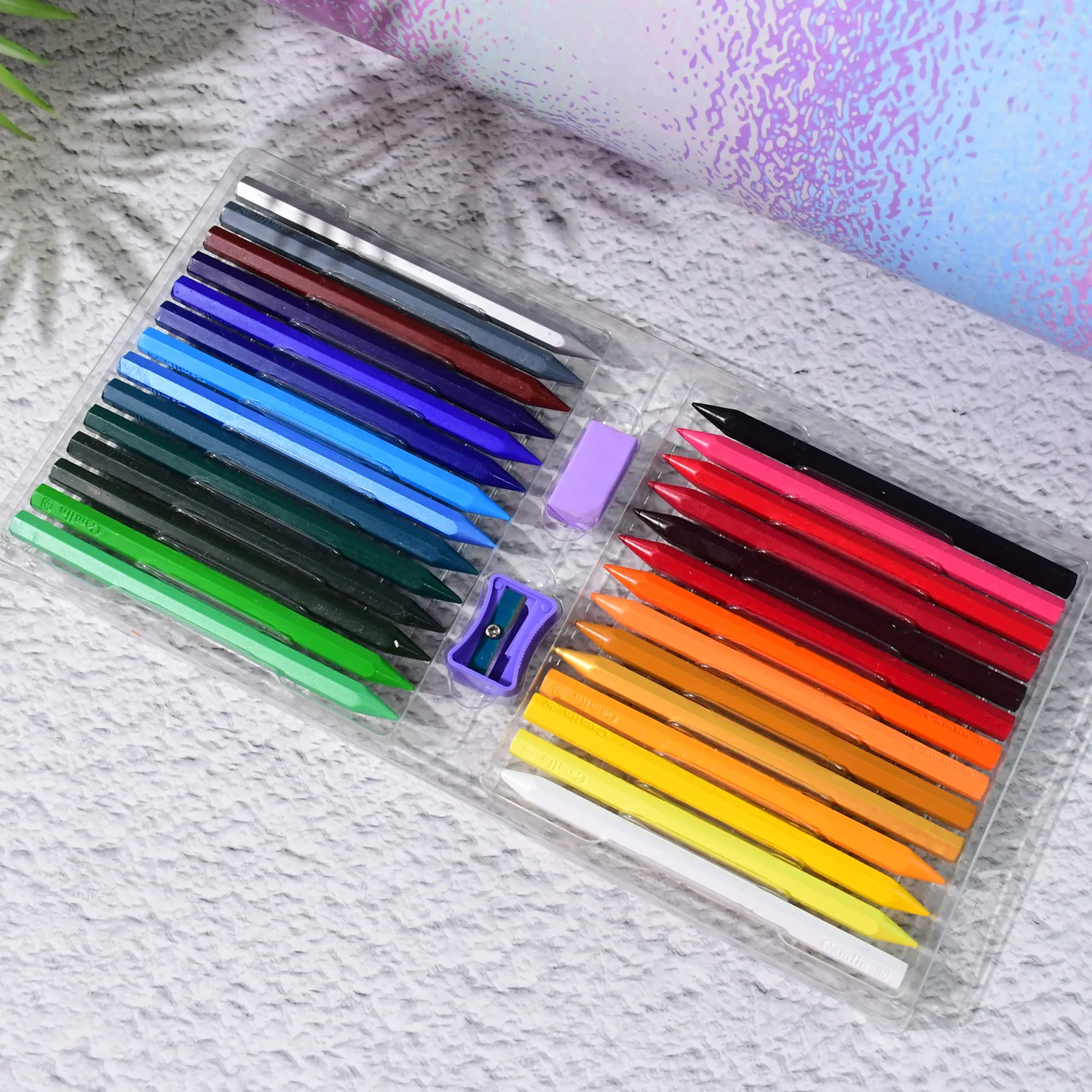 Camel Plastic Crayons with Free Sharpener & Eraser - 28 Shades - Image 3