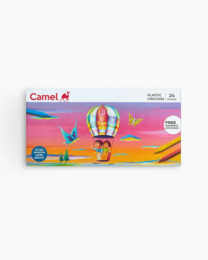 Camel Plastic Crayons with Free Sharpener & Eraser - 28 Shades - Image 7