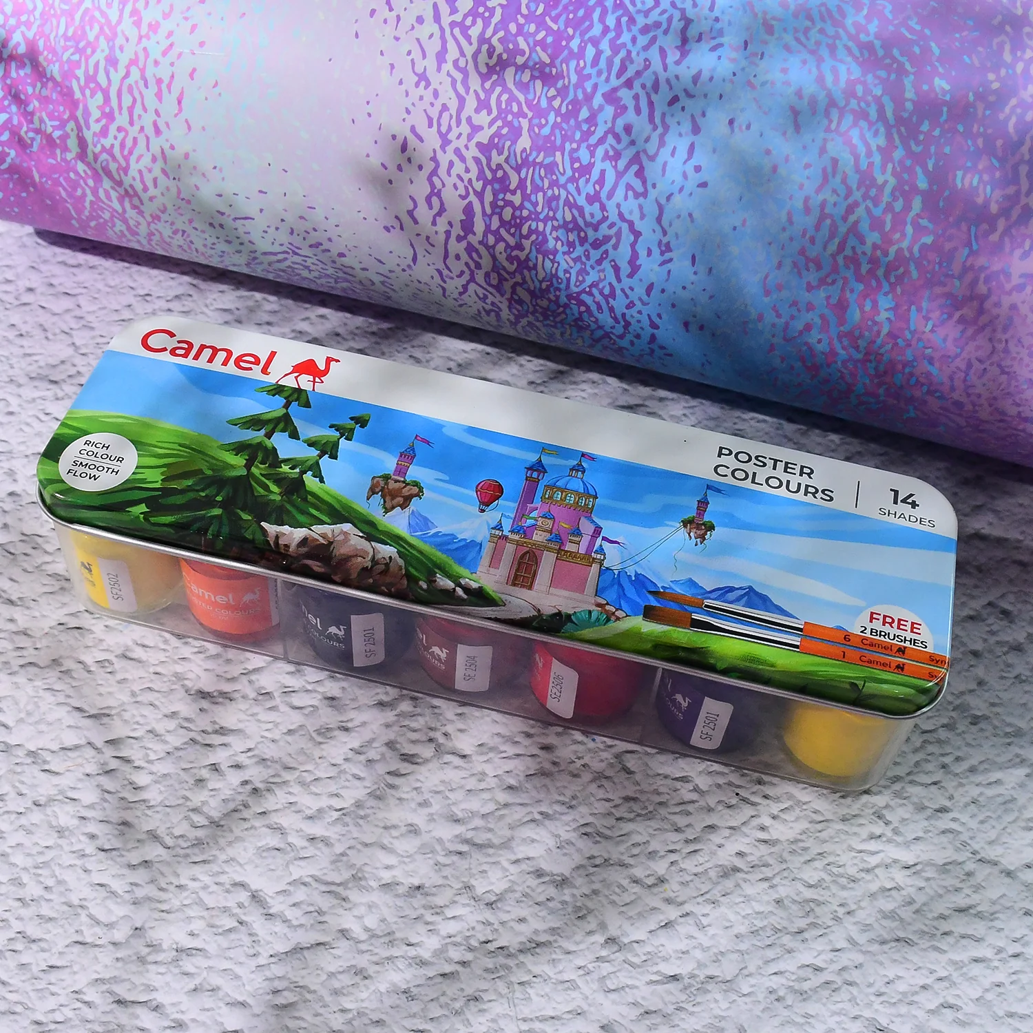 Camel Poster Colours – 14 Shades Student Set in Metal Box (10 ml Each) - Image 3