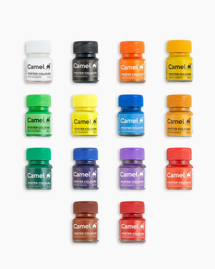 Camel Poster Colours – 14 Shades Student Set in Metal Box (10 ml Each) - Image 8