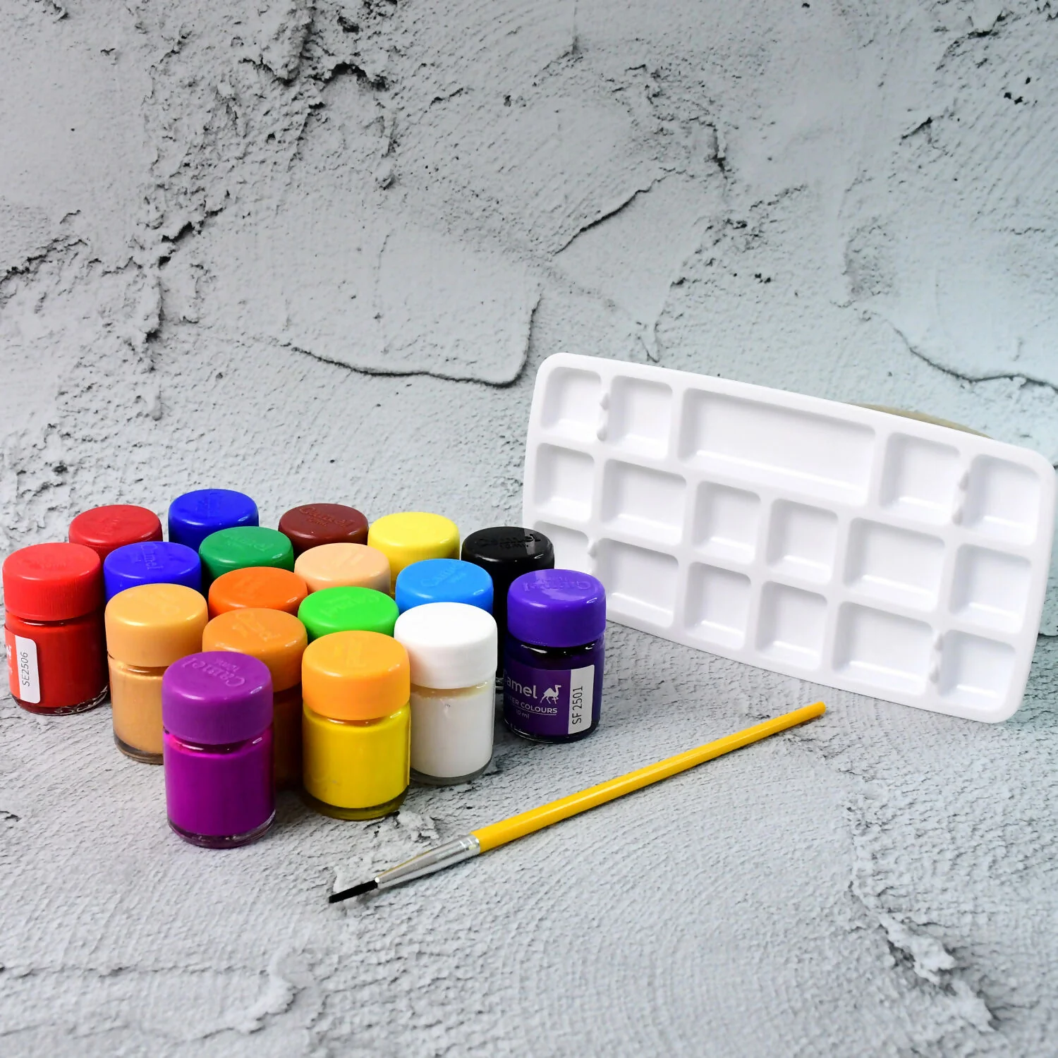 Camel Poster Colours 18 Assorted Shades with Free Palette & Brush (10 ml Each) - Image 3