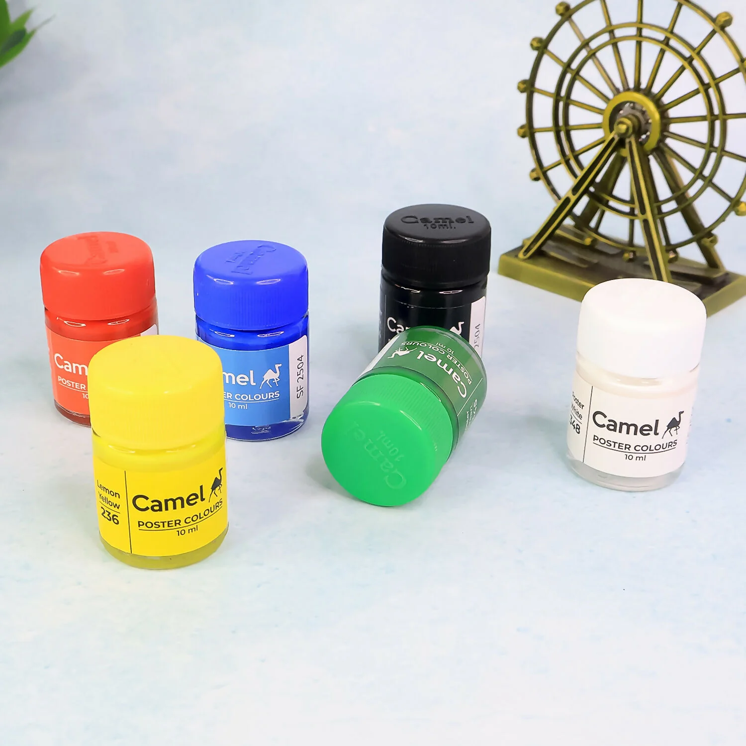 Camel Poster Colours 6 Assorted Shades with Free Palette (10 ml Each) - Image 2