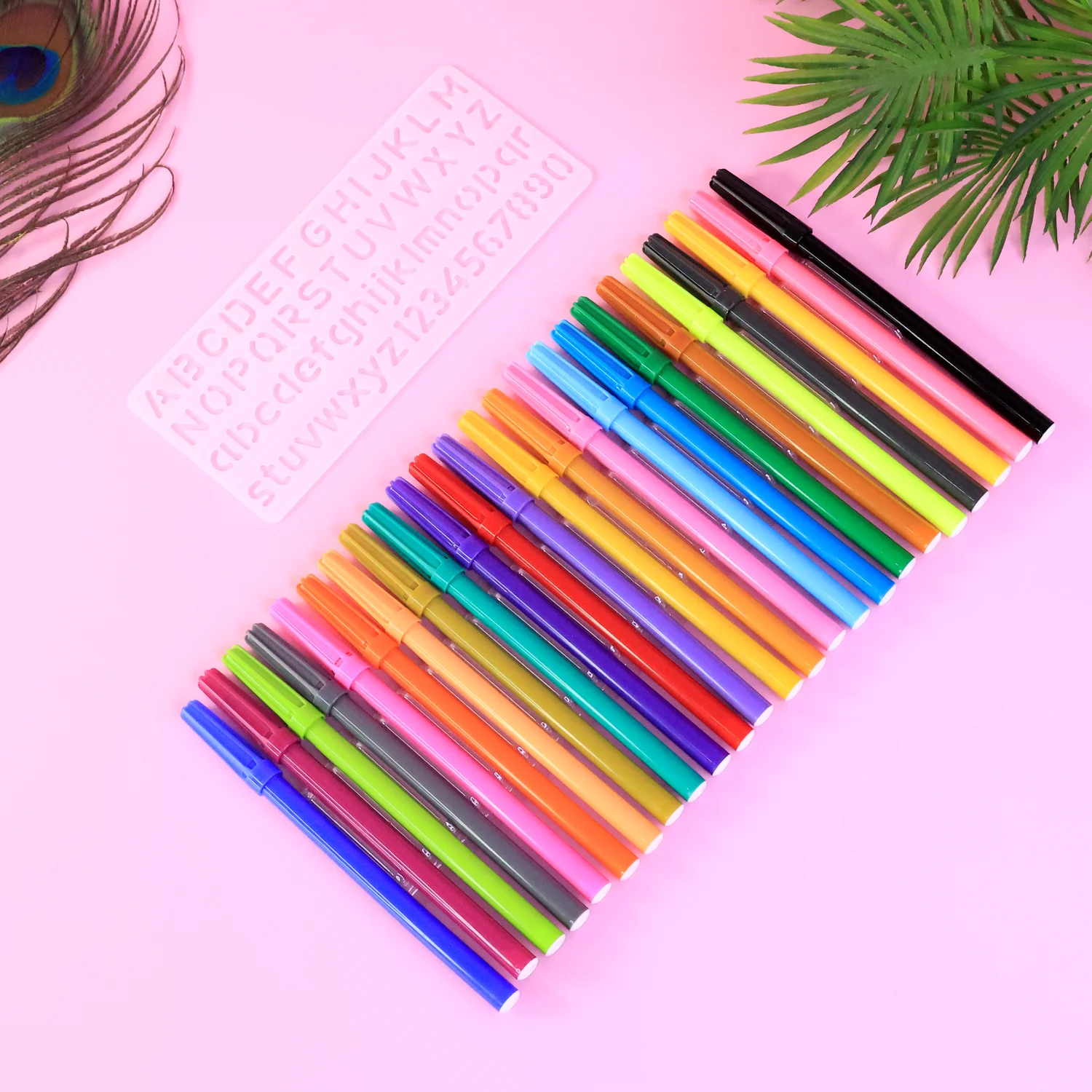 Camel Sketch Pens color with stantil alphabet – 24 Shades - Image 2