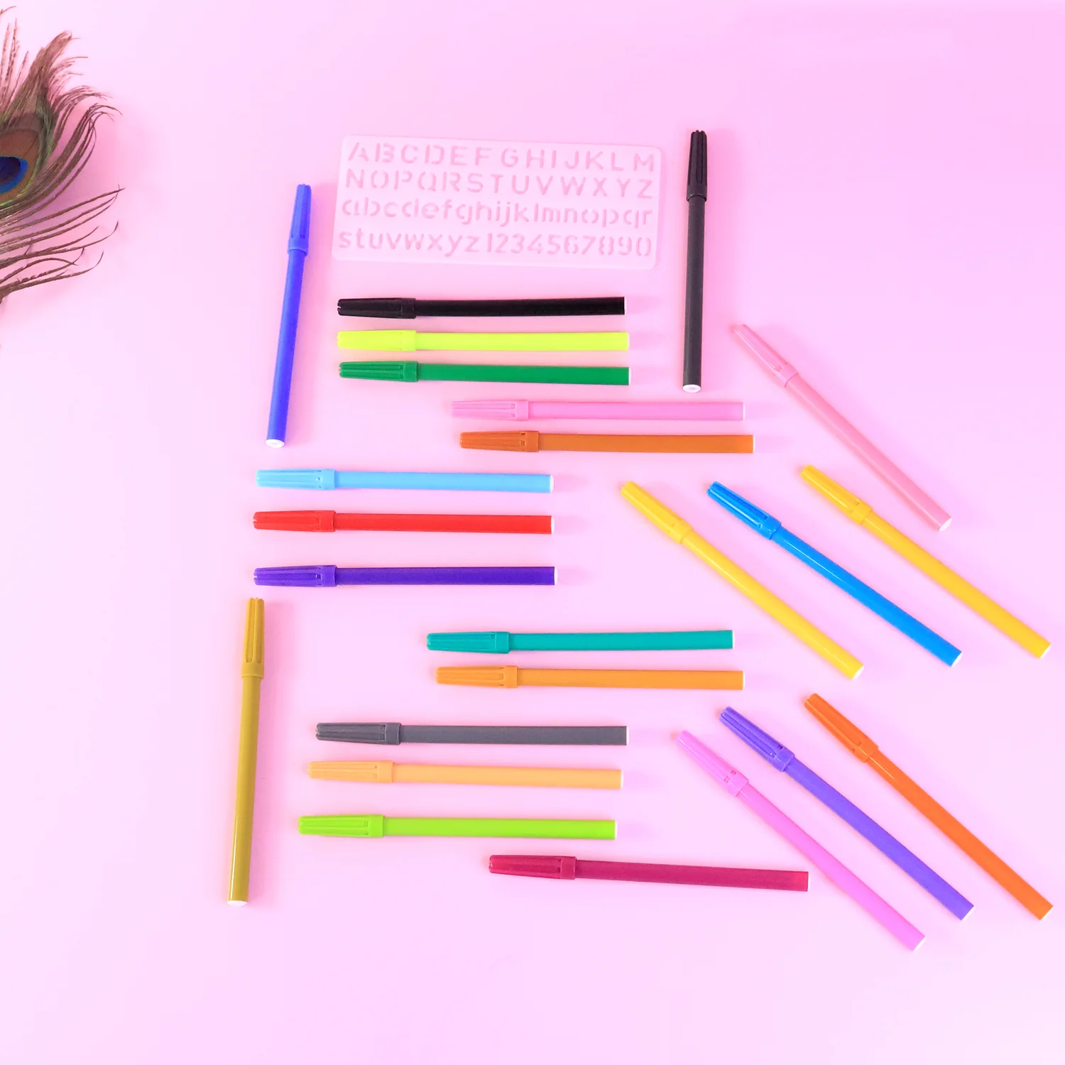 Camel Sketch Pens color with stantil alphabet – 24 Shades - Image 4