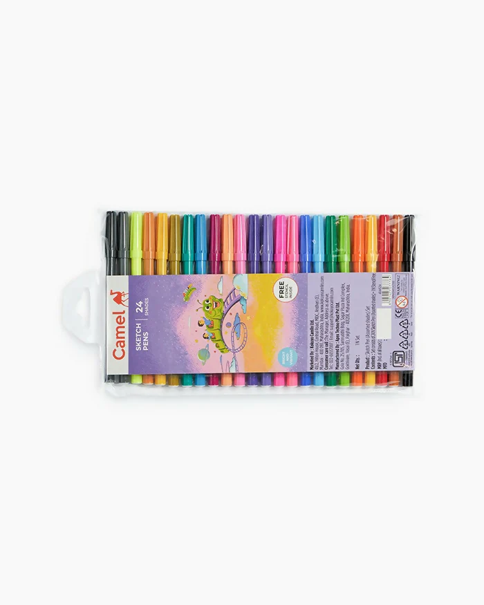 Camel Sketch Pens color with stantil alphabet – 24 Shades - Image 5