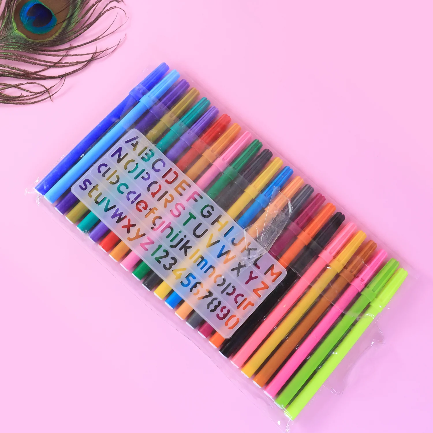 Camel Sketch Pens color with stantil alphabet – 24 Shades - Image 6