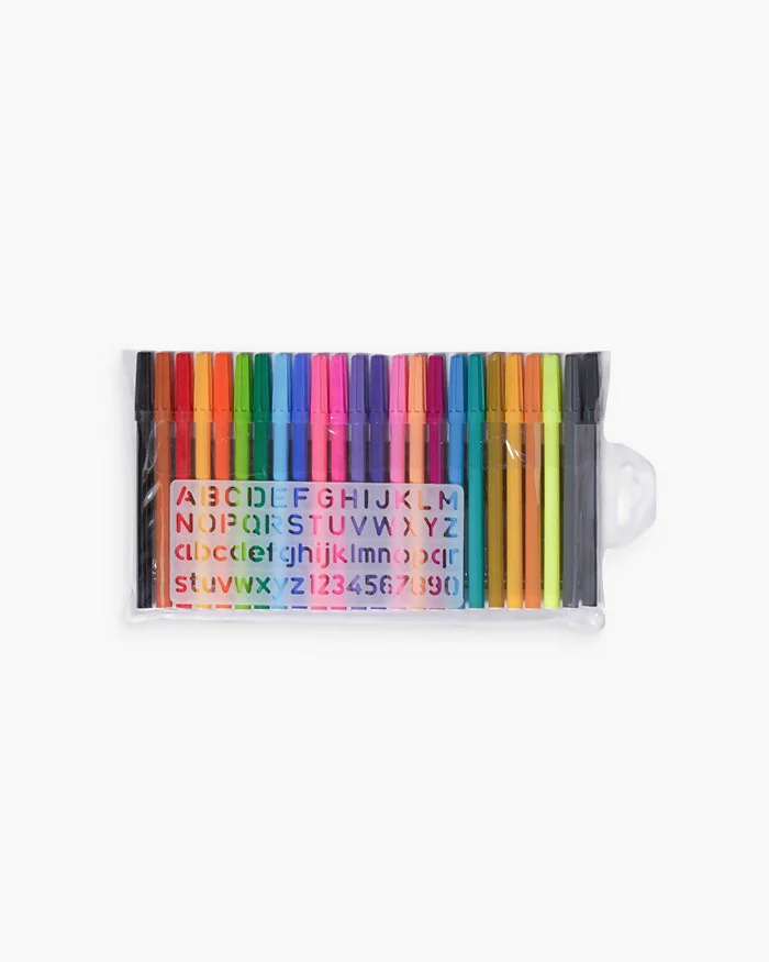 Camel Sketch Pens color with stantil alphabet – 24 Shades - Image 8