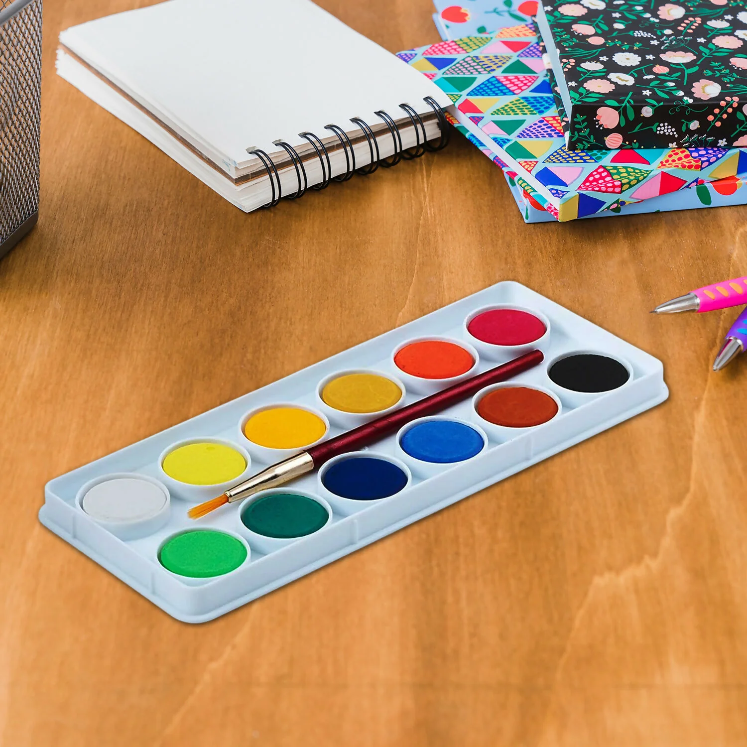 Camel Water Colour Cakes 12 Bright Shades with Free Brush - Image 4