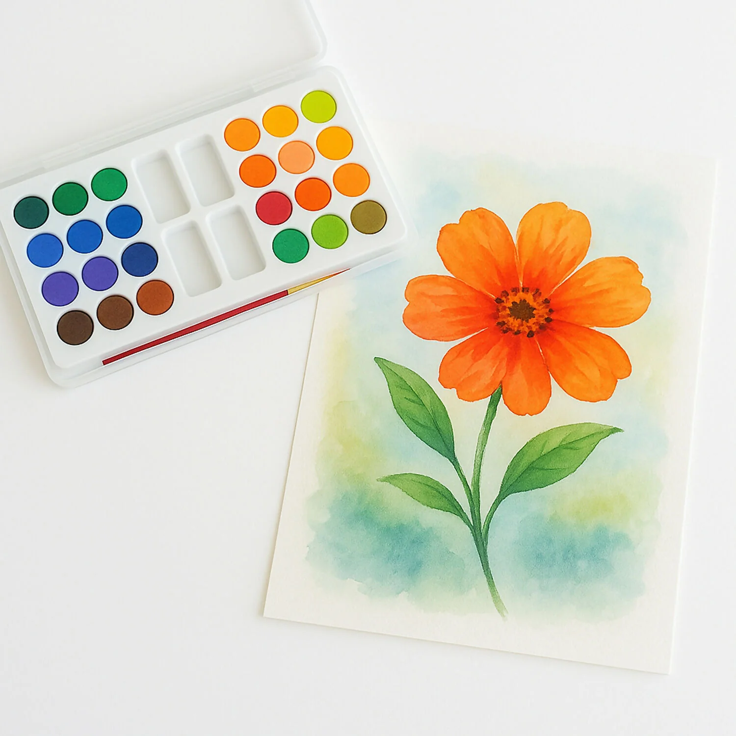 Camel Water Colour Cakes – 24 Bright Shades with Brush - Image 5