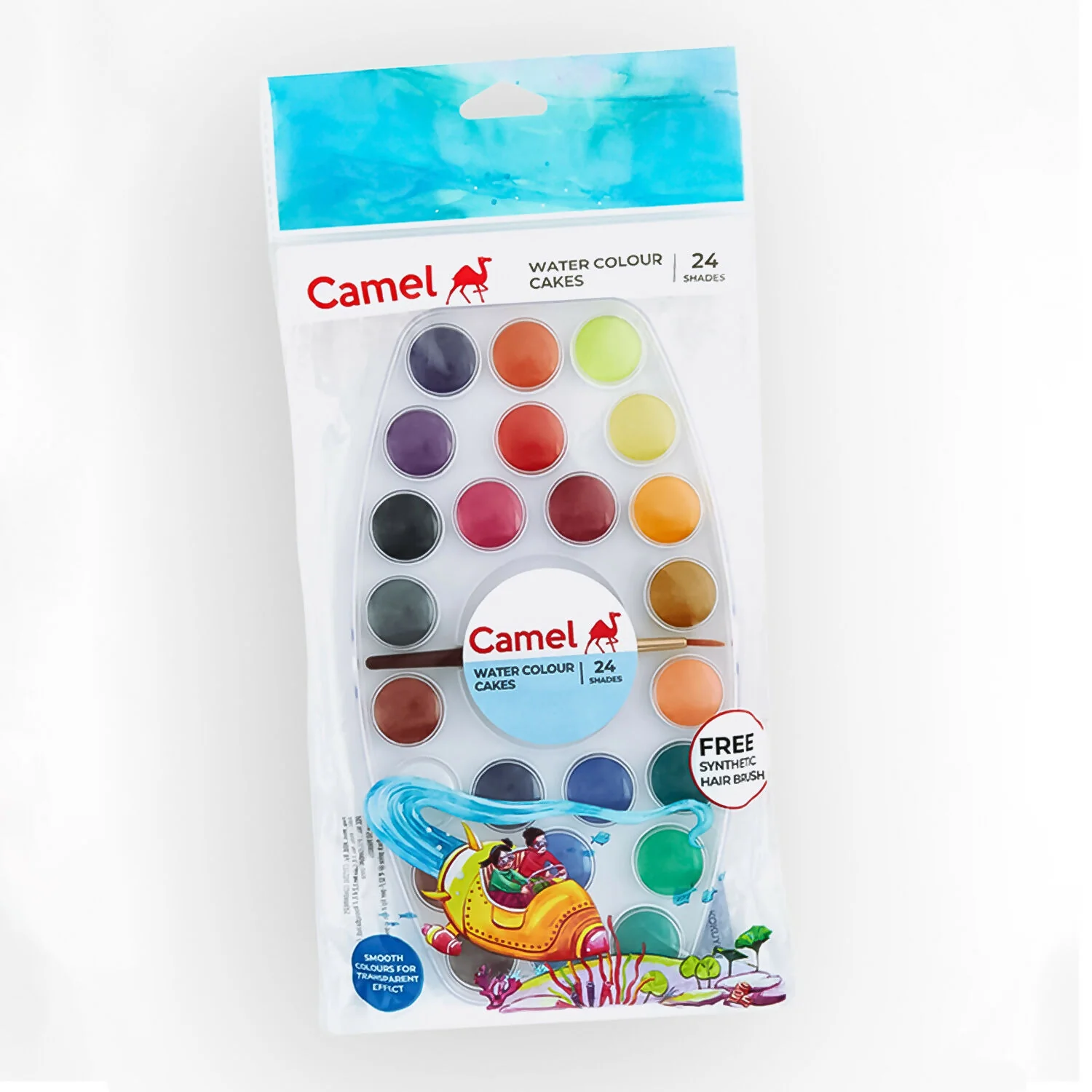 Camel Water Colour Cakes – 24 Shades Oval Palette with Brush - Image 4