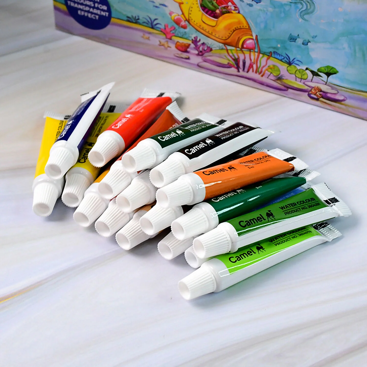 Camel Water Colour Tubes 18 Assorted Shades for Students and Artists (5 ml each) - Image 3