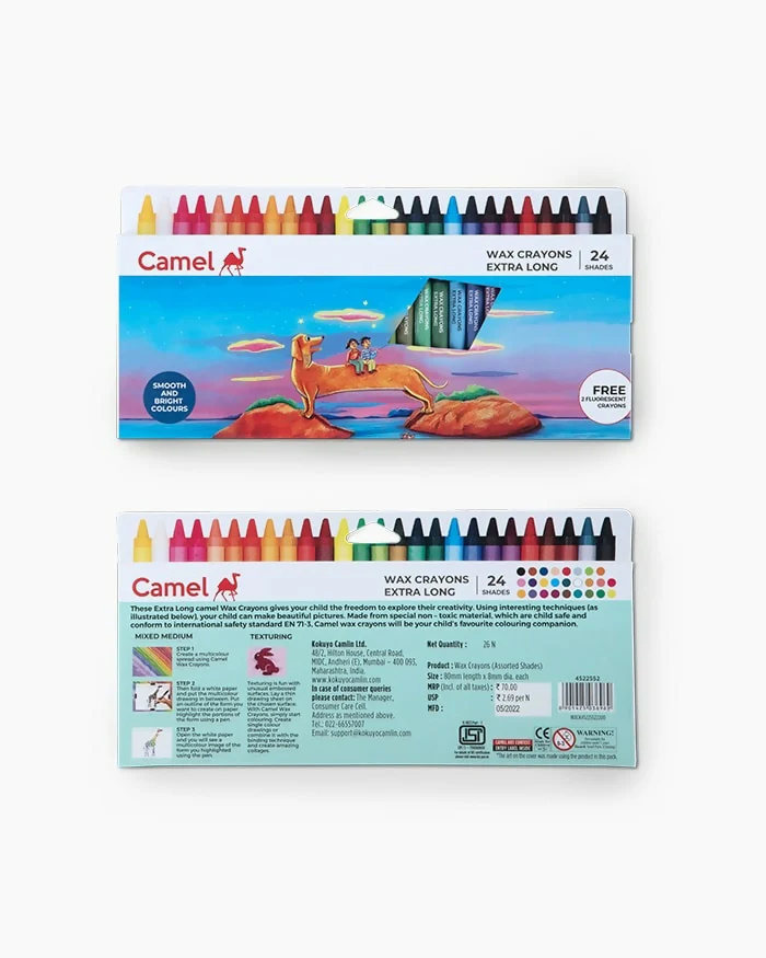 Camel Wax Crayons Extra Long – 26 Vibrant Shades - Image 7