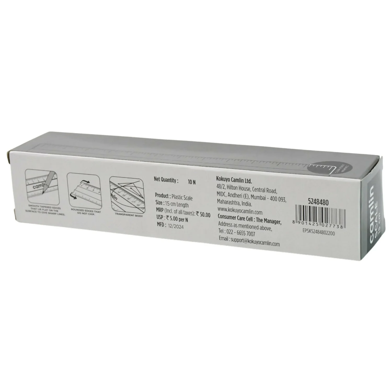 Camlin 15 cm Transparent Plastic Scale Pack of 10 Units - Image 7