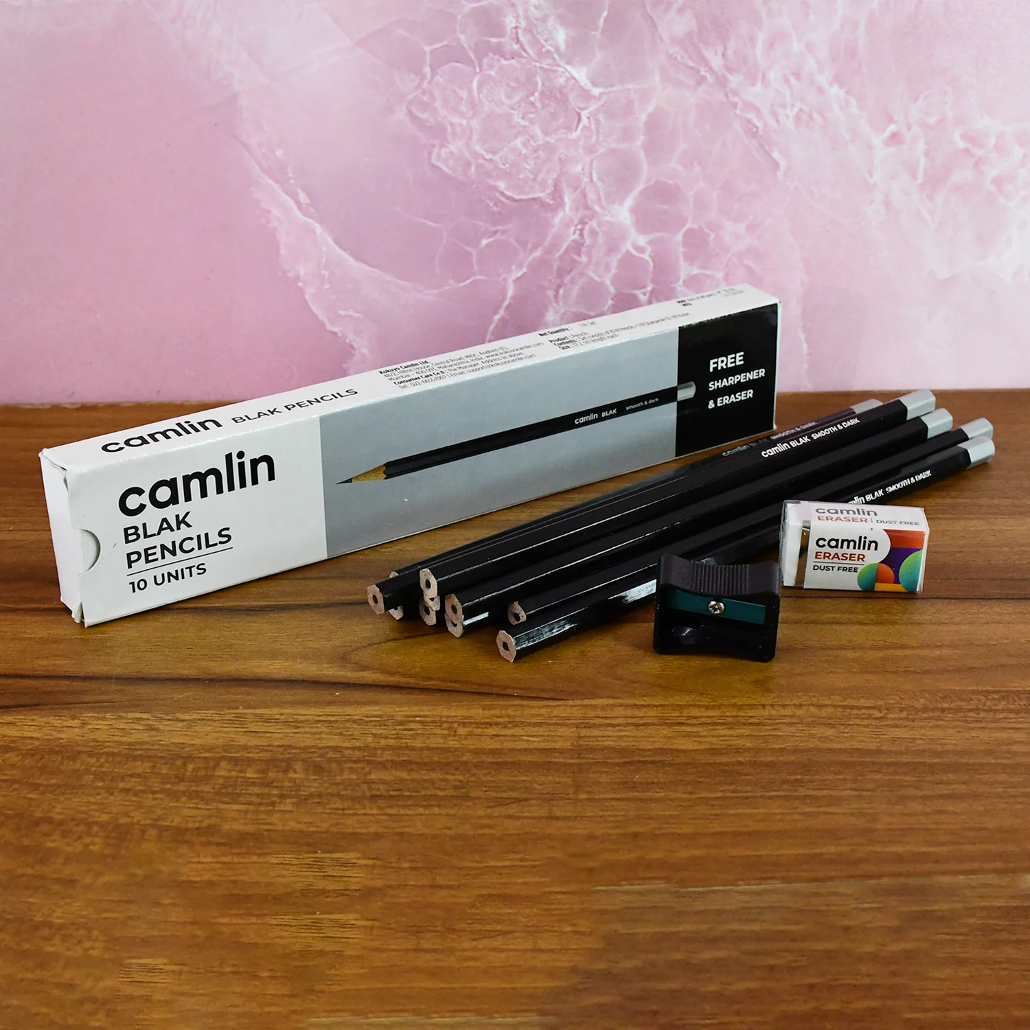 Camlin Black Pencils – Pack of 10 Smooth Writing Graphite Pencils - Image 3