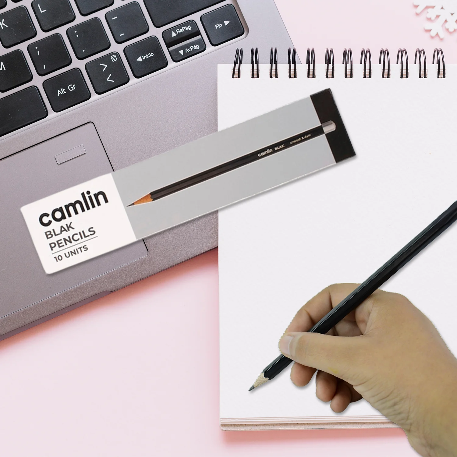Camlin Black Pencils – Pack of 10 Smooth Writing Graphite Pencils - Image 5