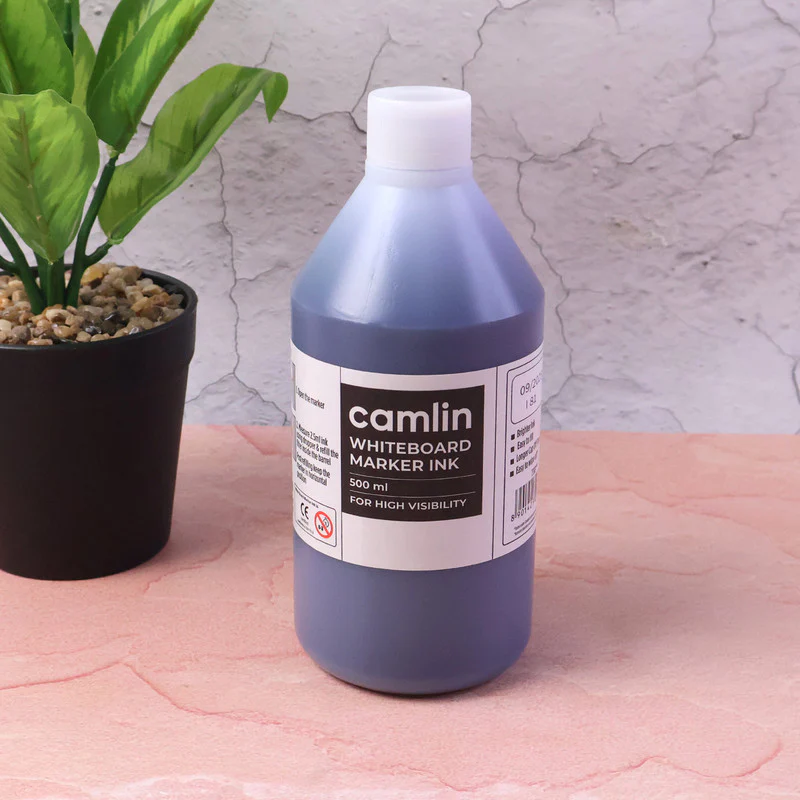Camlin Blue Whiteboard Marker Ink – High Visibility Refill Bottle (500 ml) - Image 2