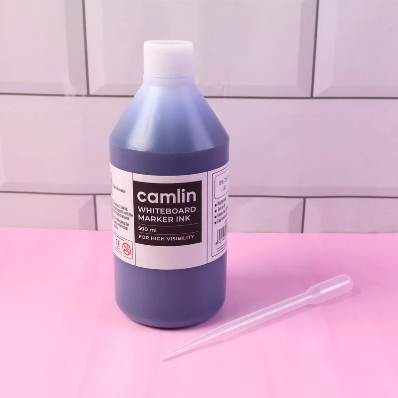 Camlin Blue Whiteboard Marker Ink – High Visibility Refill Bottle (500 ml) - Image 3