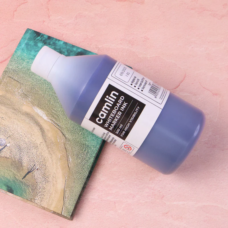 Camlin Blue Whiteboard Marker Ink – High Visibility Refill Bottle (500 ml) - Image 4