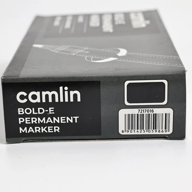 Camlin Bold-E Permanent Marker Black Long-Lasting Refillable Marker Pack of 10 - Image 5