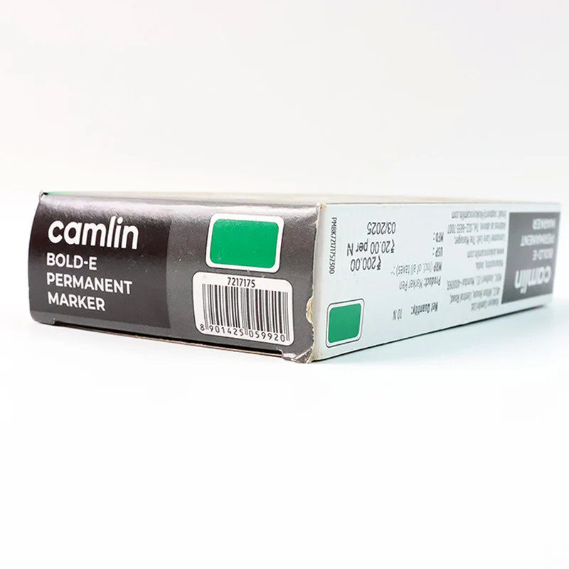 Camlin Bold-E Permanent Marker Green Long-Lasting Refillable Marke Pack of 10 - Image 6