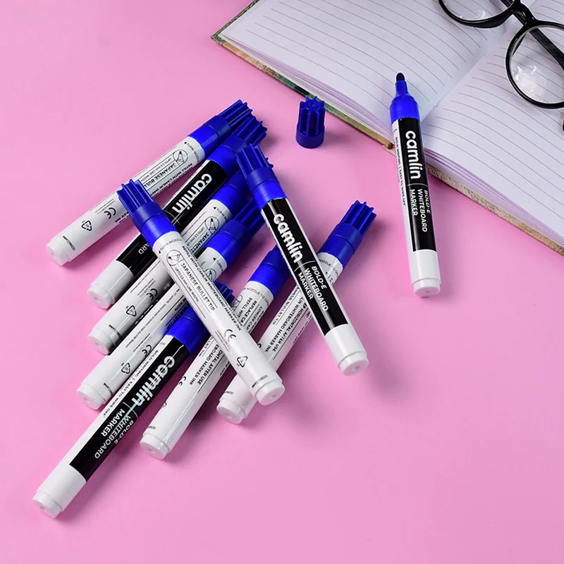 Camlin Bold-E Whiteboard Marker – Blue Color Bold Writing Refillable (Pack of 10) - Image 4