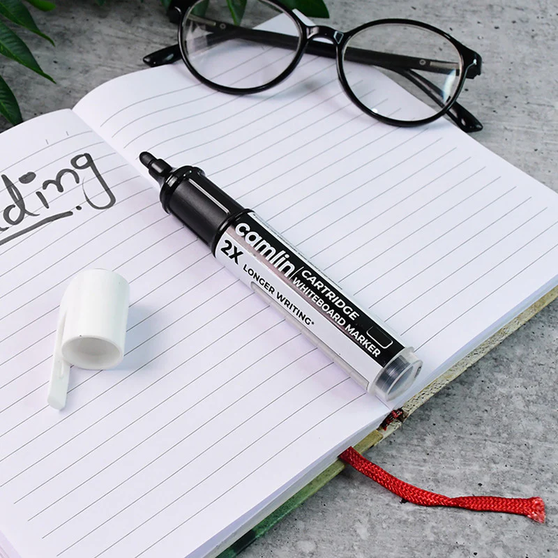 Camlin Cartridge Whiteboard Marker Long-Lasting Black Refillable Markers (5pc) - Image 2