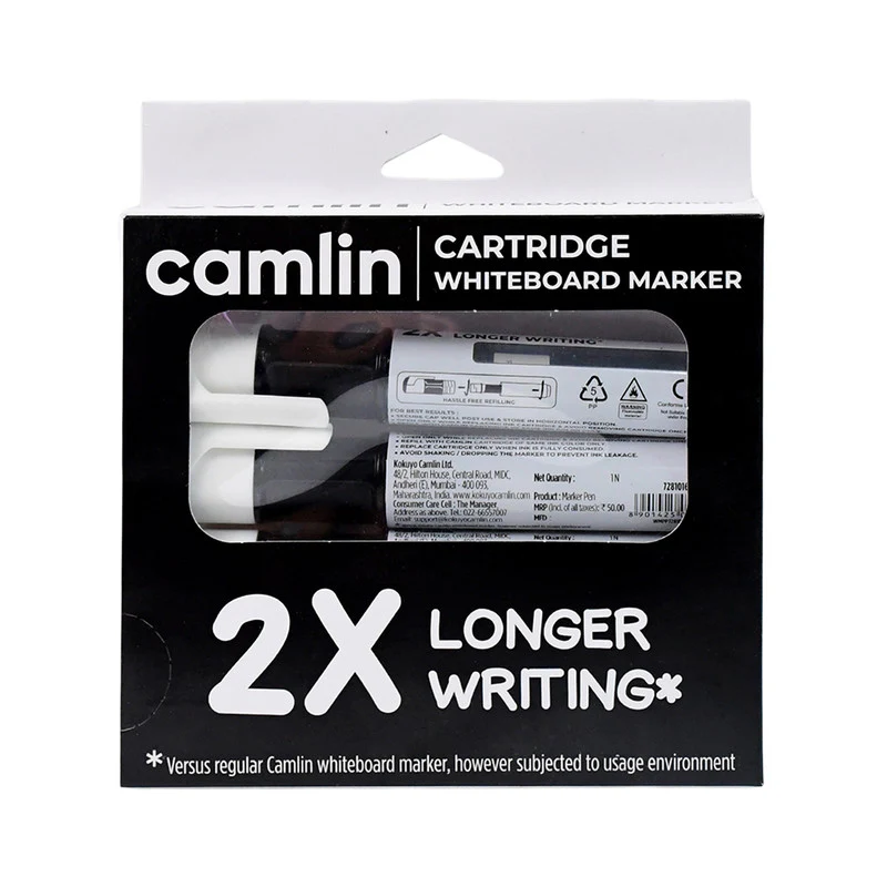 Camlin Cartridge Whiteboard Marker Long-Lasting Black Refillable Markers (5pc) - Image 5