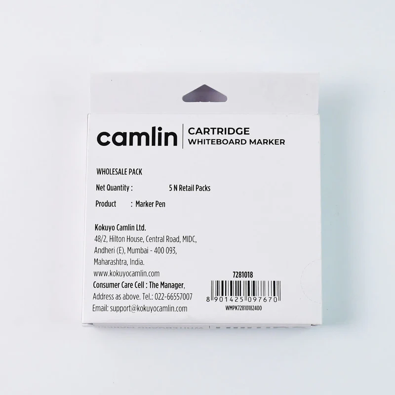 Camlin Cartridge Whiteboard Marker – Blue Refillable Long-Lasting Markers (5 Pc) - Image 6