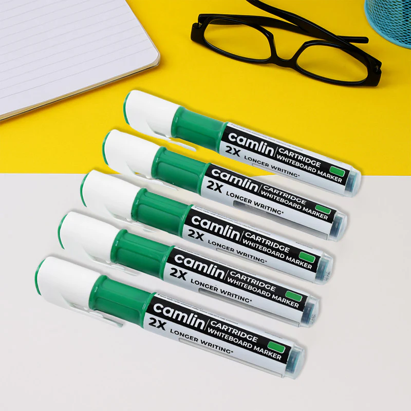 Camlin Cartridge Whiteboard Marker – Green Refillable Long-Lasting Markers (Pack Of 5) - Image 5