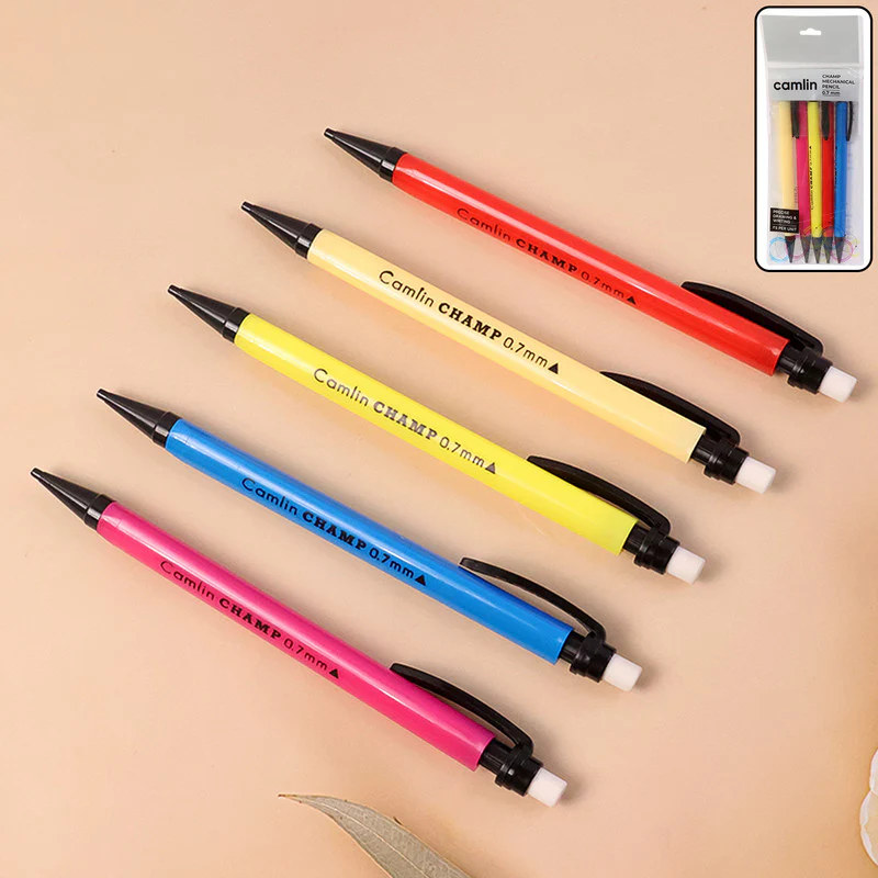 Camlin Champ Mechanical Pencil 0.7 mm (Assorted Colours, 5Pc Pack)