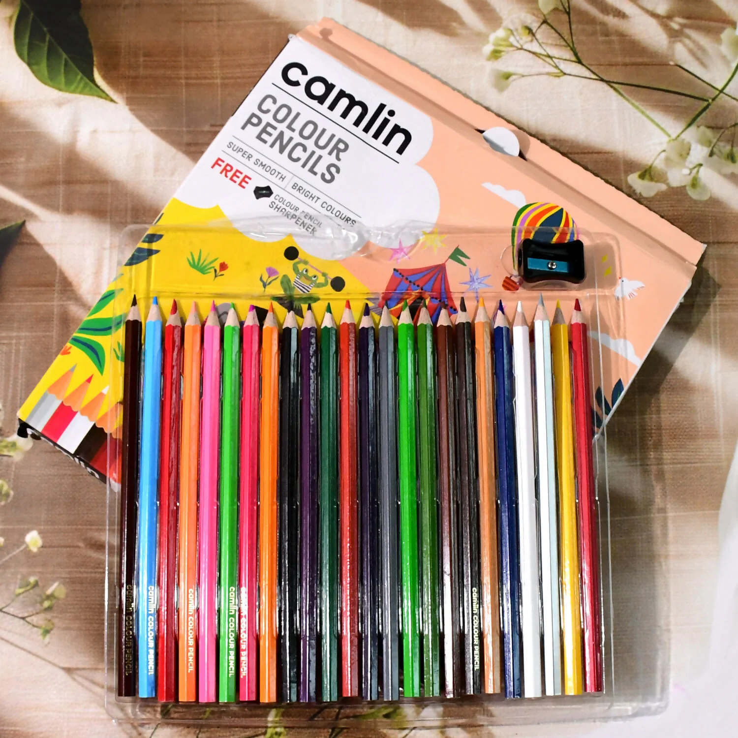 Camlin Colour Pencils – 24 Shades Pack with Free Sharpener - Image 2