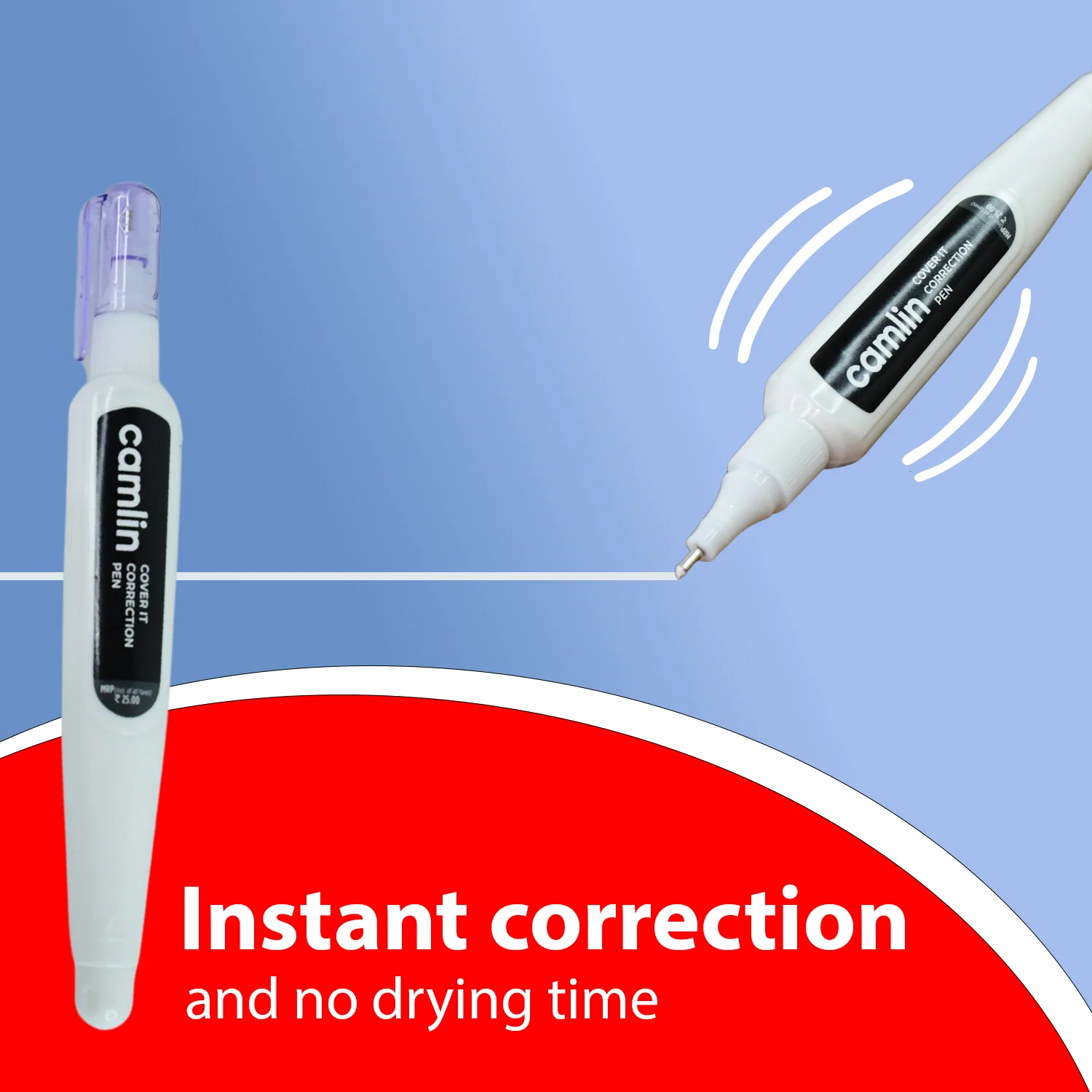 Camlin Cover It Correction Pen – Quick Dry & Smooth Coverage - Image 2