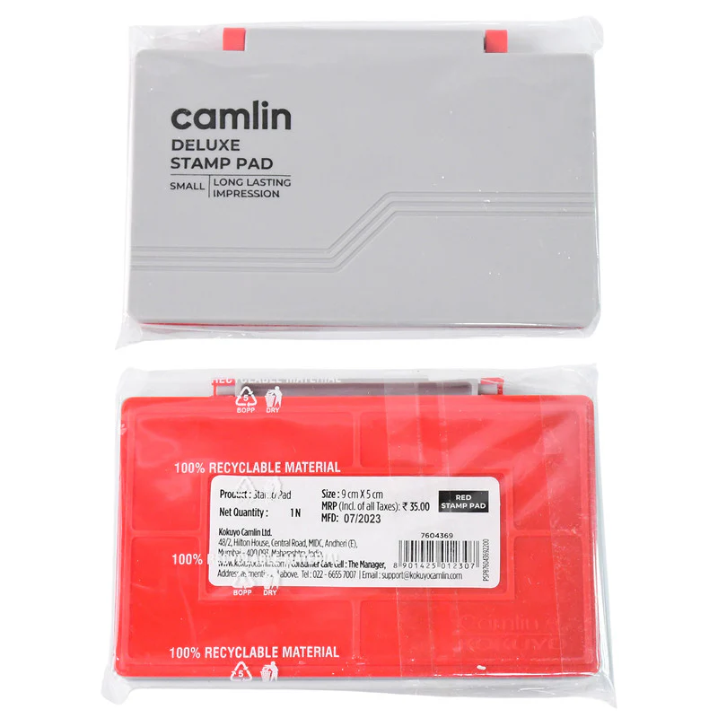 Camlin Deluxe Stamp Pad – Red Color High-Quality Ink Pad Crisp and Clear Impressions - Image 4