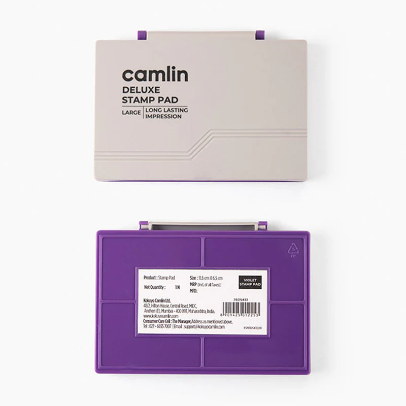 Camlin Deluxe Stamp Pad – Violet Color High-Quality Ink Pad Crisp Clear Impressions (50 Gm) - Image 4