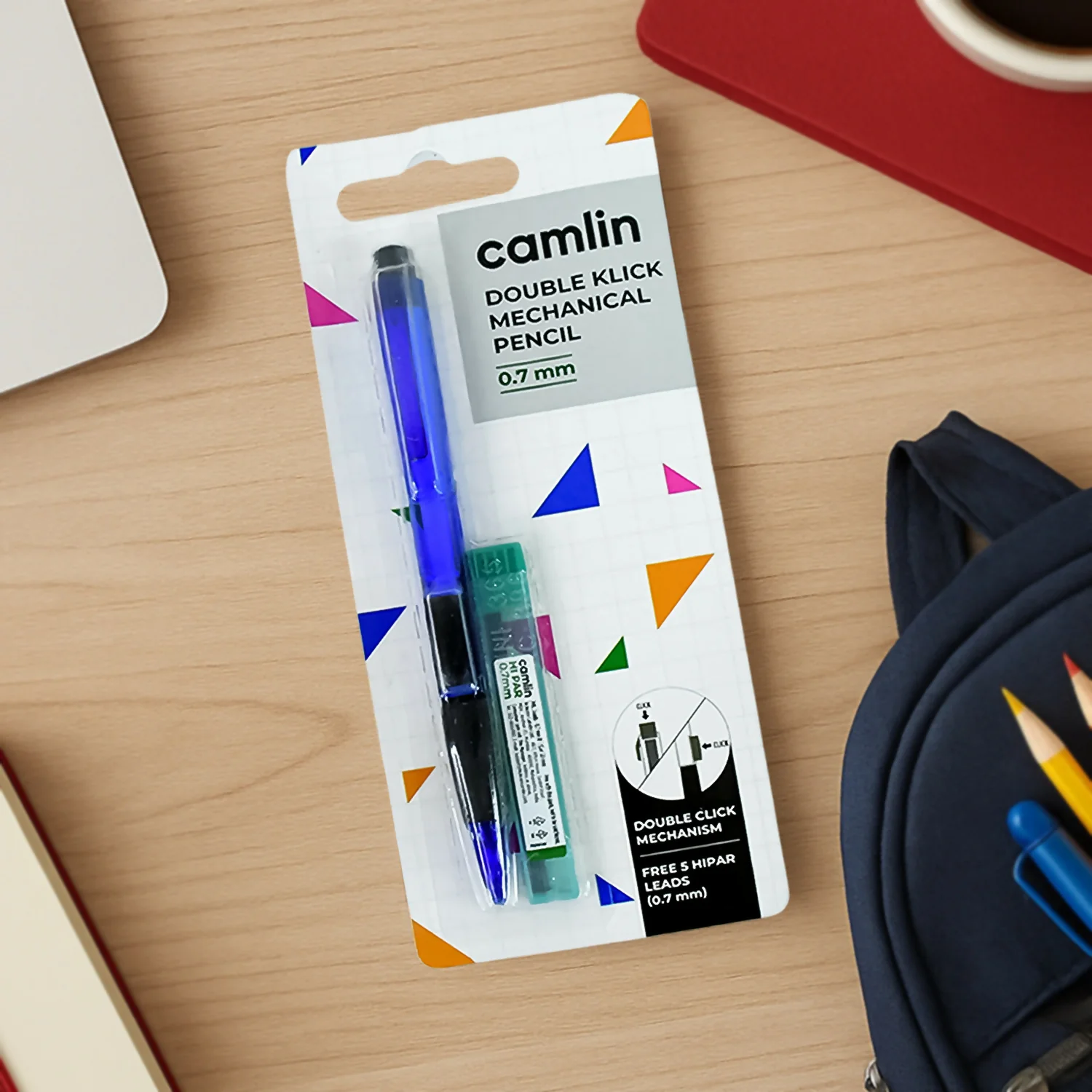 Camlin Double Klick Mechanical Pencil 0.7mm with Free Hi-Par Leads - Image 2