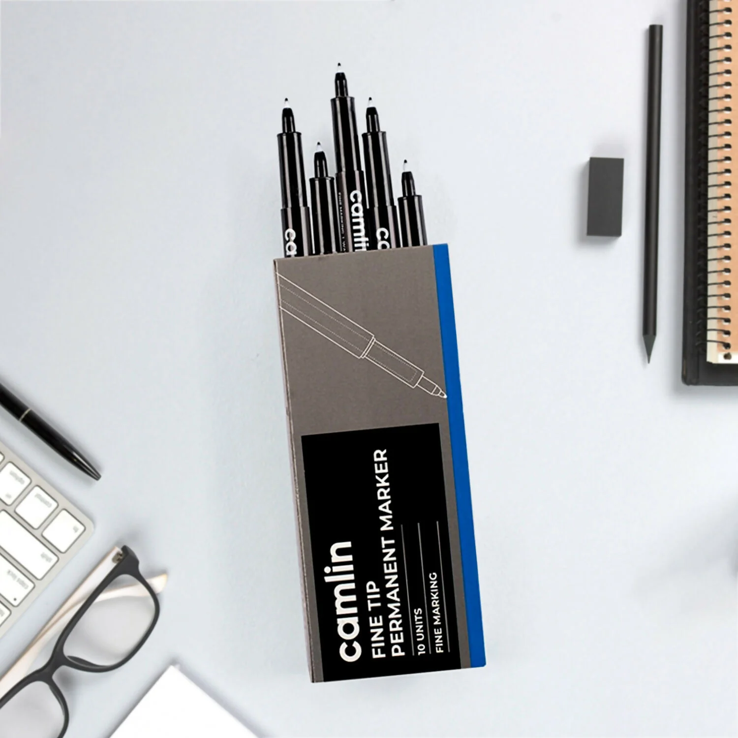 Camlin Fine Tip Permanent Marker (Set of 10 Units) for Fine Marking and Writing - Image 2