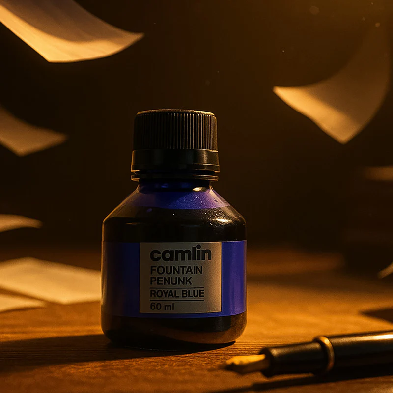 Camlin Fountain Pen Ink – Smooth Writing Royal Blue Ink for All (60 ml Bottle) - Image 4
