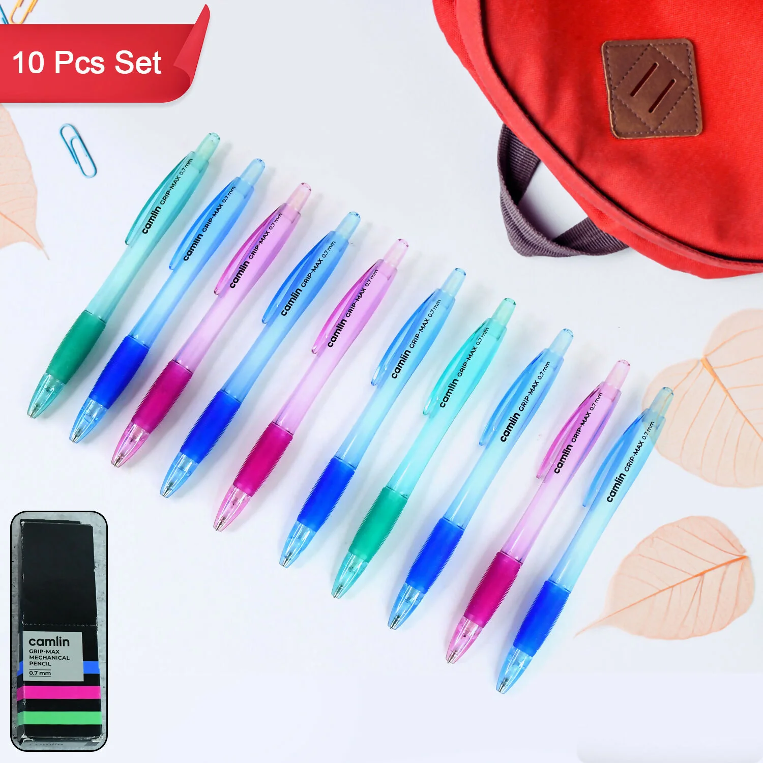 Camlin Grip Max Mechanical Pencil – 0.7 mm, Soft Grip (Wholesale Pack of 10 Units) - Image 6